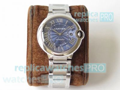 Swiss ETA2892 Replica Ballon Bleu de Cartier Blue Dial SS Watch 42mm